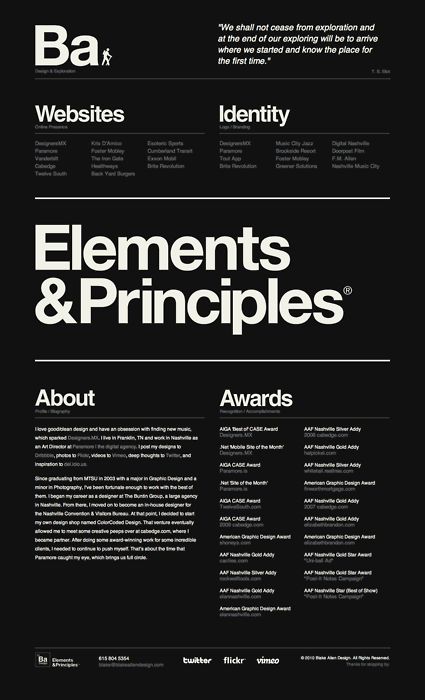 In the absence of images and color, hierarchy is simply conveyed through the weight, position and size of type. The primary headline is positioned near the middle of the page with the largest font size to create distinction from other sub-headers. Layout Editoriale, Book Portfolio, Cv Inspiration, Desain Editorial, 타이포그래피 포스터 디자인, Swiss Design, Typography Layout, Design Editorial, Grid Layouts