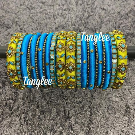 Beautiful customised handmade silk thread bangles for all occasions.. from @tanglee_bangles . . Bangles : @tanglee_bangles . . Use #bridessentials to get featured in our page. @bridesessentials #southindianjewellery #indianjewellery #indianjewelry #weddingjewellery #weddingjewelry #jeweleryinspiration #jewelry #jewellerytrend #jumka #southindianjewels #southindianwedding #southindianbride #jewellery #bridalnecklace #bridaljewellery #statementpiece #necklace #saree #southindiansareeto New Silk Thread Bangles Designs, Silk Bangles Handmade, Silk Thread Bangles Making, Thread Bangles Silk Handmade Bridal, Thread Bangles Design Bridal, Homemade Bangles, Silk Thread Bangles Design Kundan, Thread Bangles Silk Handmade, Fabric Bangles Handmade