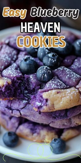 Easy Blueberry Heaven Cookies Blueberry Cookie Recipes, Blueberry Cookies Recipes, Cookie Recipes Easy, Blueberry Cookies, Cookies Easy, Easy Blueberry, Soft Cookie, Frozen Blueberries, Easy Cookie Recipes