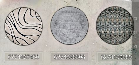 Roblox Codes For Rugs, Bloxburg Round Rug Decal Codes, Bloxburg Round Carpet Decal Codes, Circle Rug Decals Bloxburg, Bloxburg Circle Rug Decal Codes, Bloxburg Rug, Carpet Decals, Roblox Decor, Rug Hacks