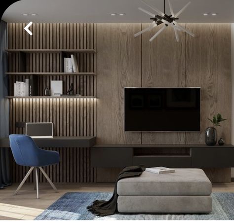 Tv Unit With Study Table, Blue Apartment, Bedroom Tv Wall, Wall Unit Designs, Living Room Wall Units, Living Room Tv Unit Designs, Living Room Tv Unit, Tv Room Design, Condo Ideas