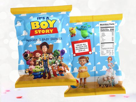 Its a boy story chip bag, Toy Story baby shower Chip Bag, Toy Story Chip Bag Label, Toy Story Chip, DIGITAL FILE ONLY 0040 Toy Story Baby, Bag Label, Toy Story Party, Chip Bags, Some Text, 2nd Birthday Parties, Types Of Printer, Print Store, Baby Bag