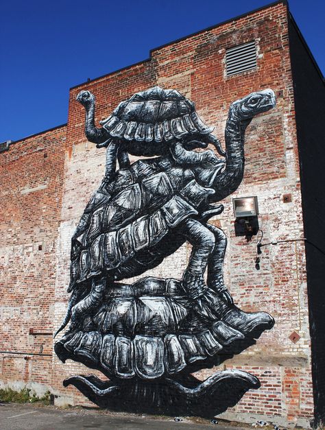 Roa... Grafitti Street, Street Installation, Mr Brainwash, Sidewalk Art, Urban Street Art, 3d Street Art, Amazing Street Art, Seni 3d, Murals Street Art