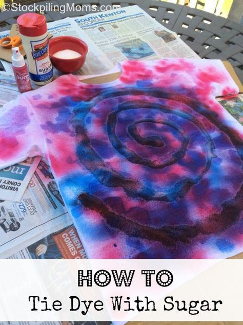 How To Tie Dye With Sugar Edible Play Dough, Edible Play Dough Recipe, Dye Projects, Play Dough Recipe, Ty Dye, Diy Tie Dye Techniques, Homemade Art, How To Tie Dye, Tie Dye Techniques