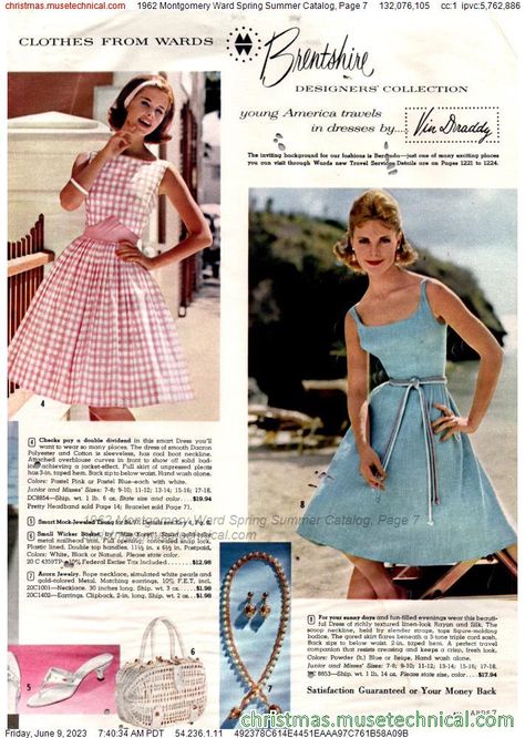 Montgomery Ward Catalog, Early 60s Fashion, 1962 Fashion, 80 Fashion, 60s And 70s Fashion, Fashion 1960s, Dapper Day, Montgomery Ward, Smart Dress