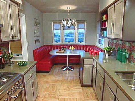 Apartment Booth Seating, Retro Booth Seating In Kitchen, Booth In Dining Room, Restaurant Booth In Home, Building A Booth In Kitchen, Booth Table Kitchen, Diner Booth In Kitchen, Dining Booths In Homes, Booth In Kitchen