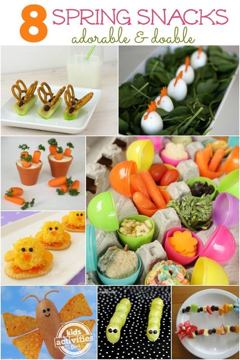 20 Easy & Adorable Spring Snacks & Treats for Kids | Kids Activities Blog Spring Cooking Ideas, Spring Food Ideas, Food Ideas For Toddlers, Easy Spring Treats, Spring Cooking, Snacks For Toddlers, Easter Egg Treats, Spring Snacks, Meals Kids Love