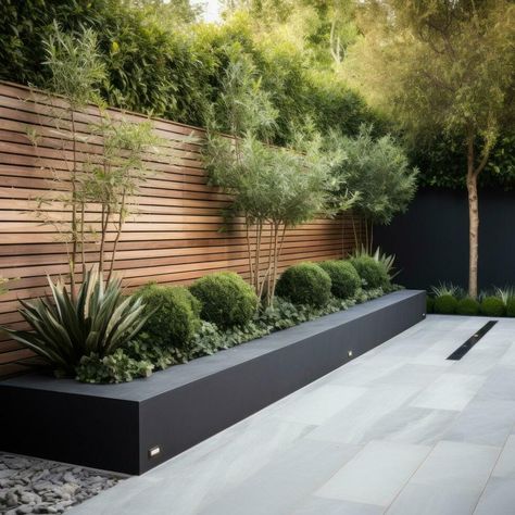 Outside Landscape Ideas, Garden Minimalist Design, Minimalist Garden Ideas, Modern Garden Inspiration, Modern Minimalist Garden, Minimalist Garden Design, Backyard Layout, Modern Deck, Hot Tub Garden