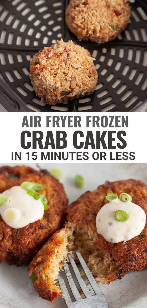 Air Fryer Crab Cakes, Frozen Crab Cakes, Crispy Crab Cakes, Air Fryer Crab, Baked Crab Cakes, Crab Cakes Recipe, Mini Crab Cakes, Air Fryer Fish, Crab Cake Recipe