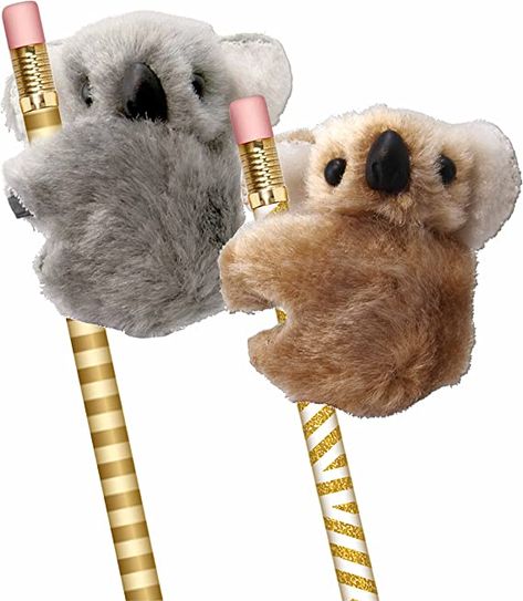 Amazon.com: Giggle Time Koala Pencil Buddy (36) Pieces - Koala Stuffed Animal Pencil Toppers, Pencil Clip On, Koala Bear Prizes for Students, Kids’ Party Favor, Piñata Stuffer - 2 inches : Toys & Games Prizes For Students, Australia Activities, Pets For Kids, Diy Back To School Supplies, Desk Pets, Koala Stuffed Animal, Koala Craft, Koala Plush, Calm Kids