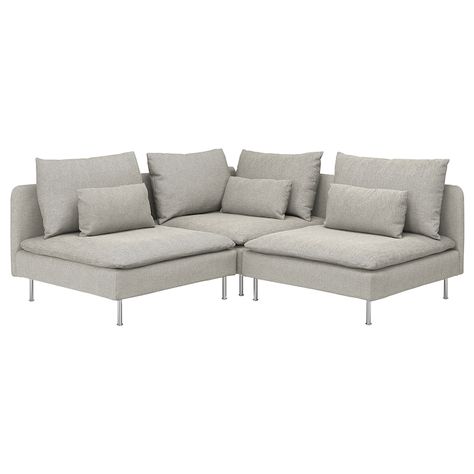 SÖDERHAMN Sectional, 4-seat, With chaise and open end/Finnsta white - IKEA Söderhamn Sofa, Sofa Beige, Sofa Accessories, Beige Sofa, Design Line, Ikea Family, Bed Slats, Large Sofa, Sit Back And Relax