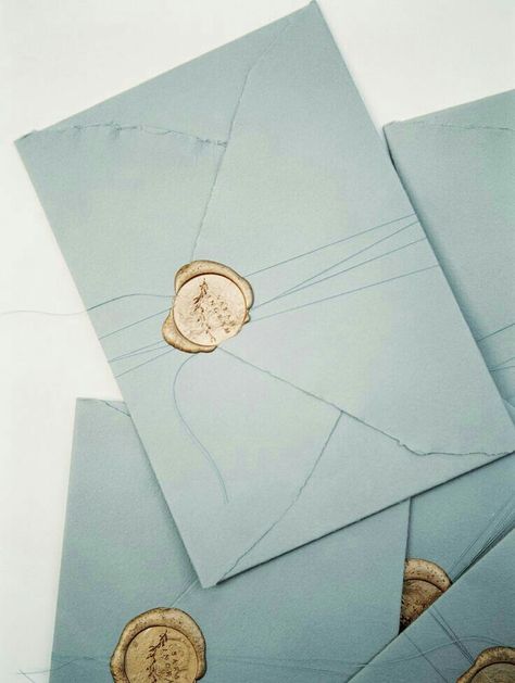 Blue Envelope, Stationery Inspiration, Blue Envelopes, Beach Wedding Invitations, Gold Branding, Wedding Stationary, Wax Seal, Wax Seals, Blue Wedding