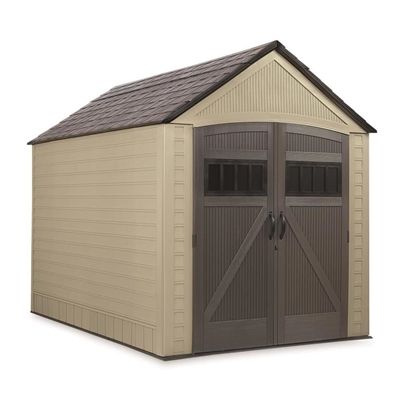 Rubbermaid Storage, Tool & Garden Shed 2035895 Roughneck Storage Shed (Common: 7-ft x 10-ft; Actual Interior Dimensions: 6.8-ft x 10.2-ft) Rubbermaid Shed Accessories, Rubbermaid Storage Shed, Rubbermaid Shed, Rubbermaid Storage, Resin Sheds, Outdoor Garden Storage, Shed Construction, Shed Floor, Free Shed Plans