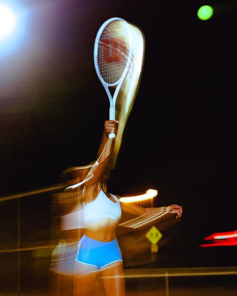 Heaven 🎾 tennis shoot ⁣ ⁣ ⁣ model: @heavenbambino assist: @kakikifilm @juannolmos film by: @kakikifilm Sports Photography Action Shutter Speed, Tennis Moodboard, Night Tennis, Sports Shoot, Tennis Shoot, Tennis Skills, Tennis Photoshoot, Shooting Sport, Trending Photography