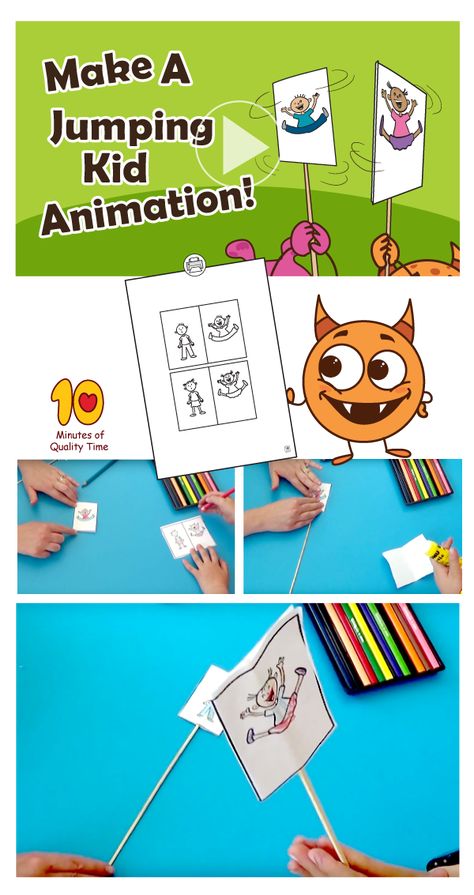 Create a Jumping Kids Animation- activities to do at home Paper Flower Crown, Activities To Do At Home, Spring Activity, Animation Classes, Marble Maze, Animation Ideas, Steam Projects, Sensory Crafts, Holiday Club