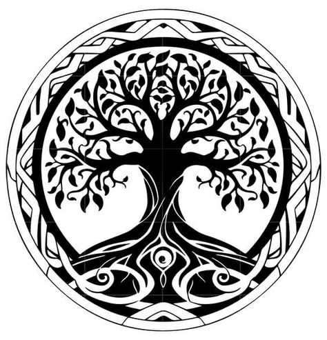 Viking Tree Of Life Tattoo Men, Yggradsil Tree, World Tree Tattoo Norse Mythology, Yggradsil Tattoo, Yddrasil Tree, Yggdrasil Tattoo Design, Viking Tree Of Life Tattoo, Vikings Tattoo Design, Viking Art Drawing