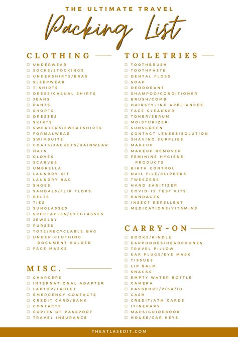 The Only Travel Packing List You’ll Ever Need + Tips & Tricks • The Atlas Edit. Packing List Free Printable, Printable Packing List, Travel Packing List, Shaving Supplies, Summer Packing, Mexico Trip, Travel Secrets, Packing Checklist, Open Board