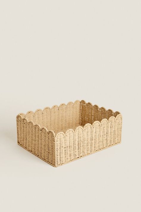 LARGE SCALLOPED BASKET - Light beige | ZARA United Kingdom Costal Bedroom, Coastal Room, Basket Lighting, Room Planning, Big Girl Rooms, Apartment Room, Cool Stuff, Dream Bedroom, Bedroom Inspo