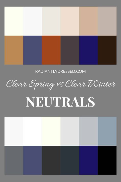 Are you a Clear Spring or a Clear Winter? Discover your true color season with our comprehensive guide! Learn how to assess your skin’s undertones, evaluate contrast and intensity, and identify the best neutrals for your palette. Embrace the vibrant warmth of Clear Spring or the stark coolness of Clear Winter and transform your wardrobe today! Clear Spring Palette, Radiantly Dressed, Color Analysis Winter, Radiant Woman, Deep Winter Palette, Clear Winter, Clear Spring, Winter Color Palette, Deep Autumn