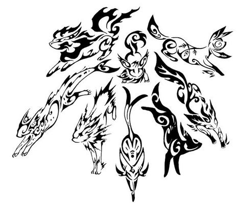 Eevee evolutions... In tribal art form. I love eevee and it is a fox. So, that is a good start for my fox tattoo. Evoluzioni Eevee, Evolution Tattoo, Pokemon Photo, Pokemon Tattoo, Pokemon Eeveelutions, Eevee Evolutions, Pokemon Eevee, Pokemon Fusion, Pokemon Drawings