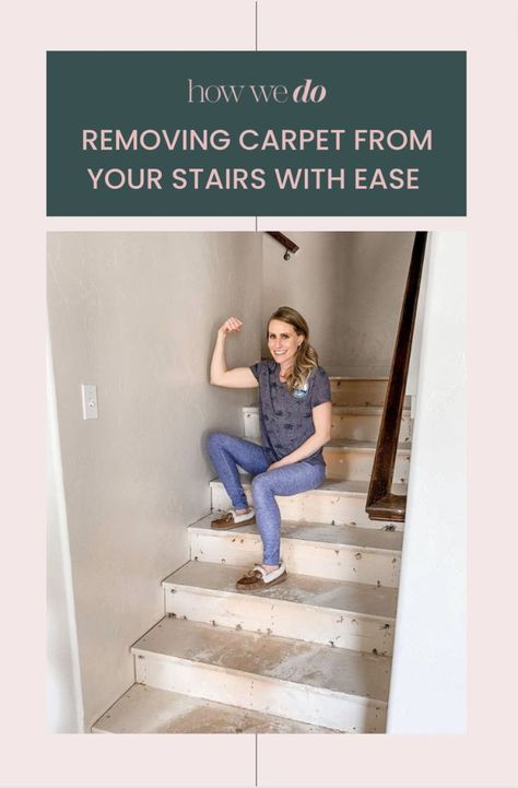 Step-by-Step Guide: Removing Carpet from Your Stairs with Ease - How We Do Take Carpet Off Stairs, Replacing Carpet On Stairs, Redoing Stairs Diy Removing Carpet, Replace Carpet On Stairs, Remove Carpet From Stairs, Installing Carpet On Stairs, Removing Carpet From Stairs, Stairway Makeover, Redo Stairs