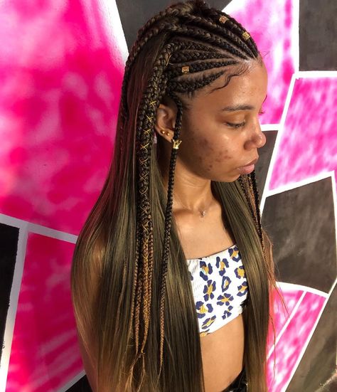 Braids For 2023, Simple Fulani Braids, Fulani Braid, Braid Hairdo, Space Buns Hair, Beef Empanadas, Short Box Braids Hairstyles, Braids Ideas, Types Of Hair Extensions