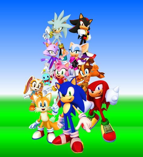 Sonic The Hedgehog And Friends, Sonic Dash, Male Cartoon Characters, Hedgehog Birthday, Cartoon Drawings Disney, Rouge The Bat, Sonic And Amy, Sonic Fan Characters, Sonic Franchise