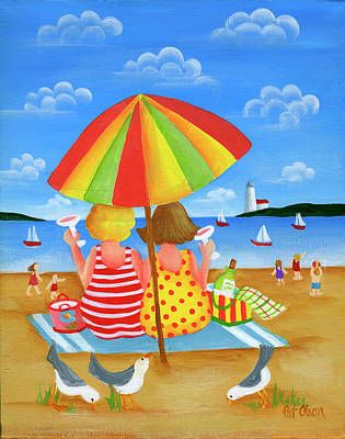 Beach Umbrella Art, Celebrate Each New Day, Watercolor Whimsical, Whimsical Houses, Whimsy Art, Seaside Art, Beach People, Umbrella Art, Wish Board