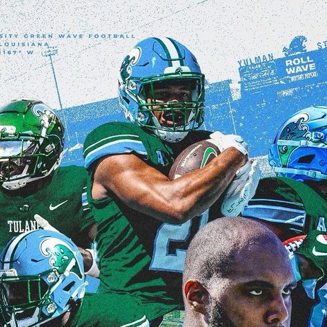 Tulane Football, Tcu Football Wallpaper, North Carolina Football Wallpaper, Tua Tagovailoa, Green Wave, Nfl Green Bay, Ncaa, Football Helmets, Football