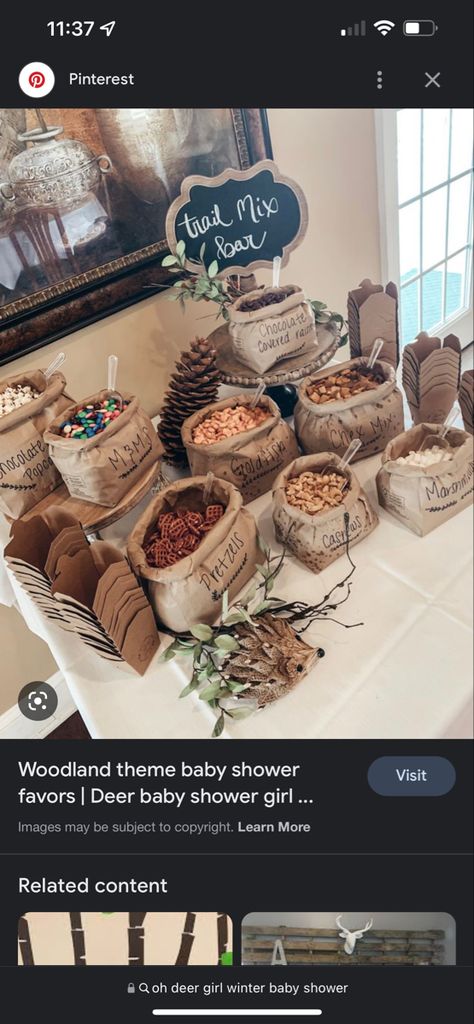 Deer Themed Food Ideas, Woodsy Gender Reveal Ideas, Woodland Gender Reveal Ideas, Oh Deer Gender Reveal, Hunting Themed Bridal Shower Ideas, Forest Themed Gender Reveal, Hunting Baby Boy Shower Ideas, Outdoorsy Baby Shower Theme, Deer Theme Baby Shower Ideas For Boys