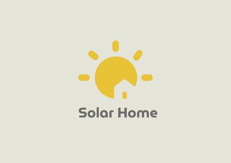 Smart Solar Home Logo design in adobe illustrator Logo Solar Energy, Solar Energy Illustration, Solar Energy Logo Design, Solar Logo Design, Solar Panel Logo, Smart Logo Design, Housing Logo, Smart Home Logo, Sun Logo Design