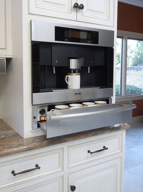 How To Choose An Espresso Machine – Deciding Between Portable and Built-in Built In Coffee Maker, Coffee Station Kitchen, Interior Design Blogs, Coffee In Bed, Coffee Center, Outdoor Kitchen Appliances, Home Coffee Stations, Design Blogs, Warming Drawer