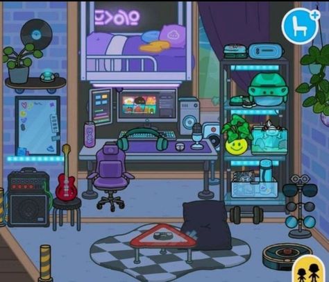 Toca Boca Gaming Room Ideas, Toca Boca Emo Room, Toca Boca Room Ideas New Update, Toca World Room Ideas, Toca Life World Room, Emo Room Ideas, Spell Your Name Workout, Toca Boca Hair Salon, Emo Room