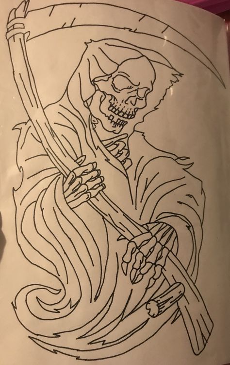 Grim Repear Drawing, Grim Reaper Outline, Grimm Reaper Drawing, Grim Reaper Painting, Grim Reaper Tattoo Stencil, Female Grim Reaper Tattoo, Grim Reaper Tattoo Designs Drawings, Grim Reaper Stencil, Grim Reaper Sketch