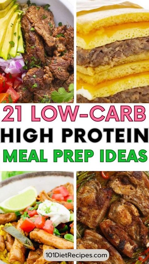 Meal prep is the savior of all people who want to change how they eat. These low carb high protein meal prep ideas will help you stay on track easily with delicious meals! Low Carb Lunch Meal Prep, High Protein Low Carb Meal Prep, Protein Meal Prep Ideas, High Protein Meal Prep Ideas, Slow Cooker Meal Prep, Cut Carbs, Protein Meal Prep, High Protein Meal, Low Carb High Protein