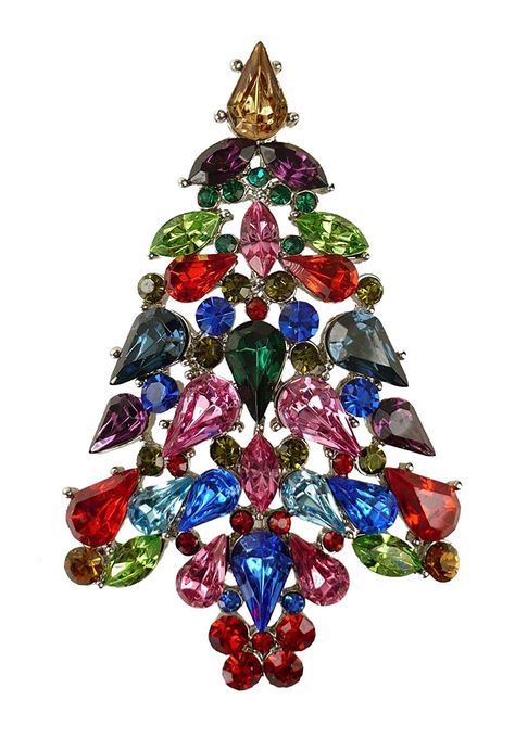 "Color Explosion" Rhinestone Tree Pin 116 - CX11RKEXUUD - Home, Brooches & Pins  #Brooches #Pins #designerjewelry #fashionwomen #outfits #Brooches & Pins Pastel Christmas Tree, Jeweled Christmas Trees, Color Explosion, Pastel Christmas, Jewelry Christmas Tree, Bright Pastels, Christmas Pins, Jewelry Pins, Crystal Brooch