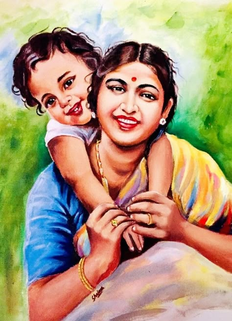 Drawing Love Couple, Radha Krishna Drawing, Mother And Child Drawing, Kali Shiva, Spatula Painting, Sree Ram, Scenery Drawing For Kids, Wet Watercolor, Colour Portrait