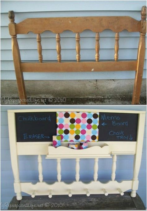 20 Astonishing Repurposing Ideas For Old Headboards And Footboards #repurpose #upcycle #diy #crafts Upcycle Headboard, Homemade Headboards, Headboard Crafts, Repurposed Headboard, Old Headboard, Diy Furniture Repurpose, Pretty Furniture, Repurpose Furniture, Ideas For Furniture