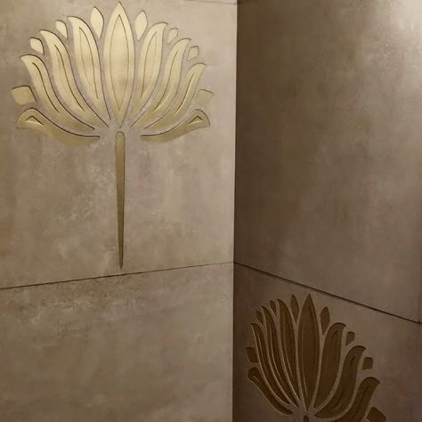 FCML Surfaces (@fcmlsurfaces) • Instagram photos and videos Puja Design Modern, Puja Wall Design, Puja Room Background Design, Wall Concept Art, Cnc Pooja Door Design Modern, Pooja Room Cnc Design, Lotus Jali Design For Mandir, Wpc Jali Design Mandir, Puja Door Cnc Design