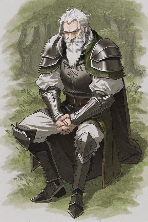 Old Knight Art, Dnd Adventurer Art, Old Soldier Fantasy Art, Old Knight Fantasy Art, Dnd Knight Art, Dnd Old Man, Old Man Character Art, Dnd Character Concept Art, Dnd Knight