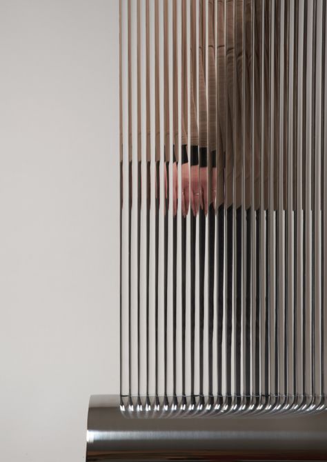 Jihye Kang creates refractive furniture from rows of acrylic rods Furniture Acrylic, Reflection And Refraction, Acrylic Rod, Material Board, Hotel Interior Design, Clinic Design, Metal Pipe, Acrylic Designs, Sense Of Place