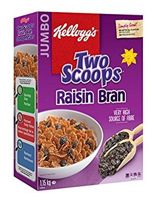 Kellogg's Two Scoop Raisin Bran Cereal, 1150g Raisin Bran Cereal, Bran Flakes, Raisin Bran, Fiber Cereal, Cinnamon Breakfast, Cereal Brands, Bran Cereal, Honey Nut Cheerios, Rice Krispie Cereal