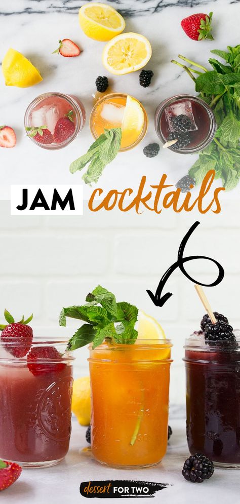 Jam Cocktails How To Make Cocktails, Jar Drinks, Warm Winter Drinks, Make Cocktails, Yummy Summer Drinks, Mason Jar Drinks, Raspberry Vodka, Recipes With Few Ingredients, Vodka Drinks