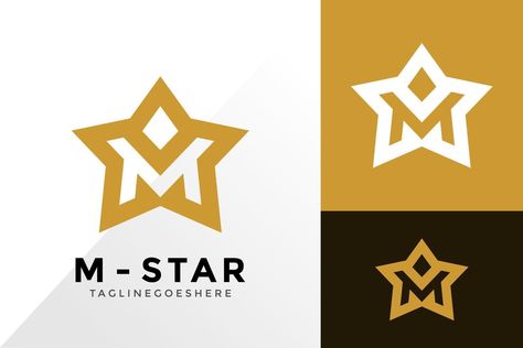 M Star Logo, Letter M Logo, Knight Logo, Star Logo Design, Illustration Template, Design Brand Identity, Logo Poster, Identity Branding, Star Logo