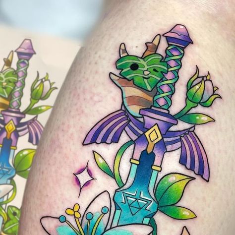 Zelda Heart Container Tattoo, Mastersword Zelda Tattoo, Tattoo Disney, Zelda Tattoo, Gamer Tattoos, Video Game Tattoo, Mini Tattoo, Gaming Tattoo, Dagger Tattoo