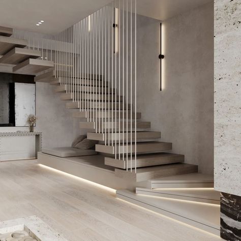 🤍🤍🤍#dk_12mes | Instagram درابزين السلم, Staircase Interior Design, Modern Stair Railing, Staircase Design Modern, Interior Design Programs, Stairs Design Interior, Stairs In Living Room, Escalier Design, Interior Design Per La Casa