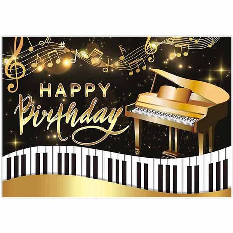 Happy Birthday Music Notes, Happy Birthday Piano, 2023 Birthday, Piano Pictures, Happy Birthday Music, Birthday Man, Musical Cards, Happy Birthday Wishes Messages, Happy Birthday Man