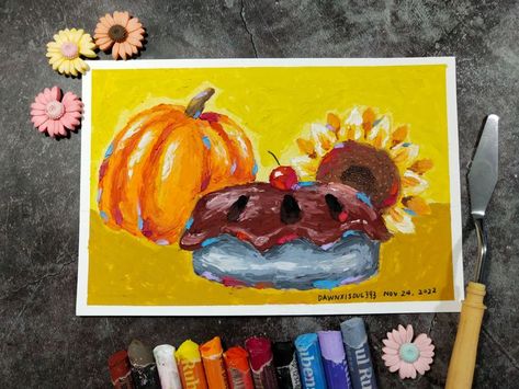 Directive Drawing, Drawing Thanksgiving, Free Thanksgiving, Oil Pastel Art, Oil Pastel Drawings, Fall Art, Pastel Drawing, Autumn Art, Pastel Art