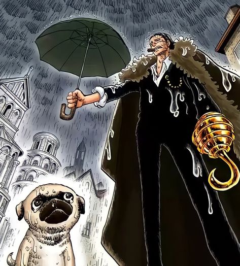 A Puppy, In The Rain, The Rain, Pug, Umbrella, One Piece