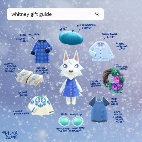 Animal Crossing Gift Guide, Villager Clothes, Acnh Guide, Acnh Tips, Acnh Villagers, Animal Crossing Amiibo Cards, Mom Gift Guide, Animal Crossing Guide, Animal Crossing Wild World